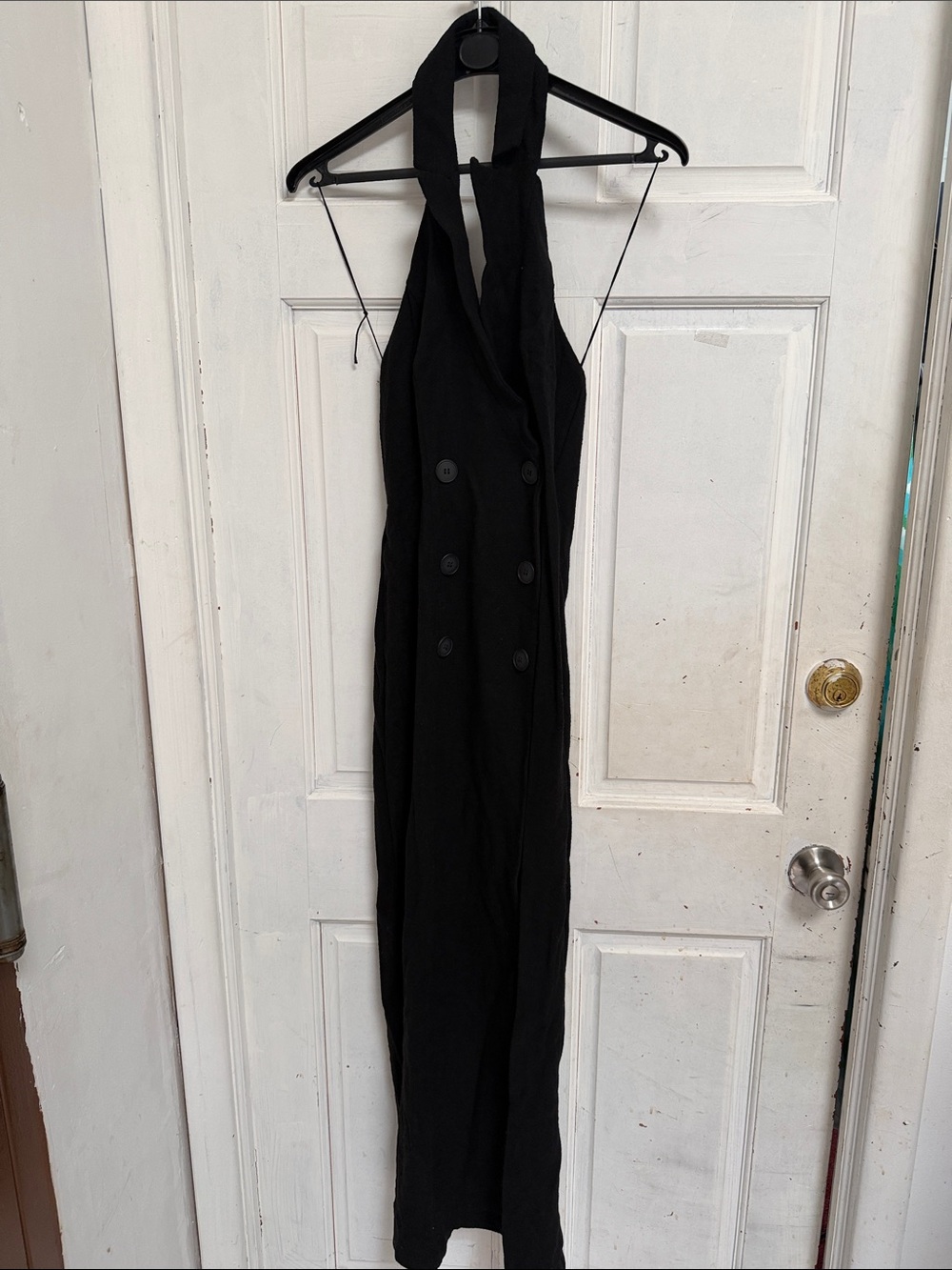 NWT Rumer Sample Chic Black Halter Linen Dress size XS